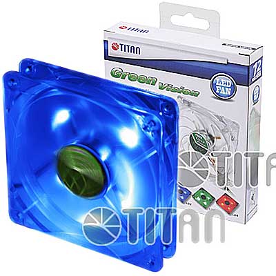 FAN 120mm LED AZUL 3PIN+ADPT 25mm ESPESOR 1000RPM RULEM TITAN
