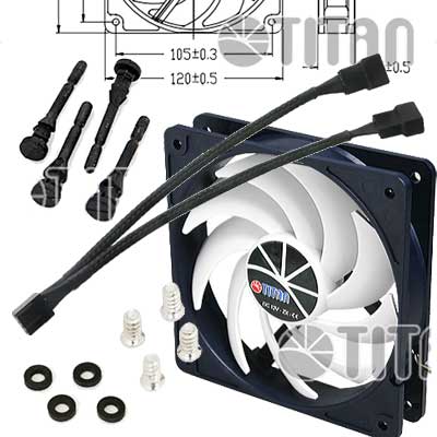 FAN 120mm 4PIN PWM 25mm ESPESOR 2200RPM RULEMAN TITAN