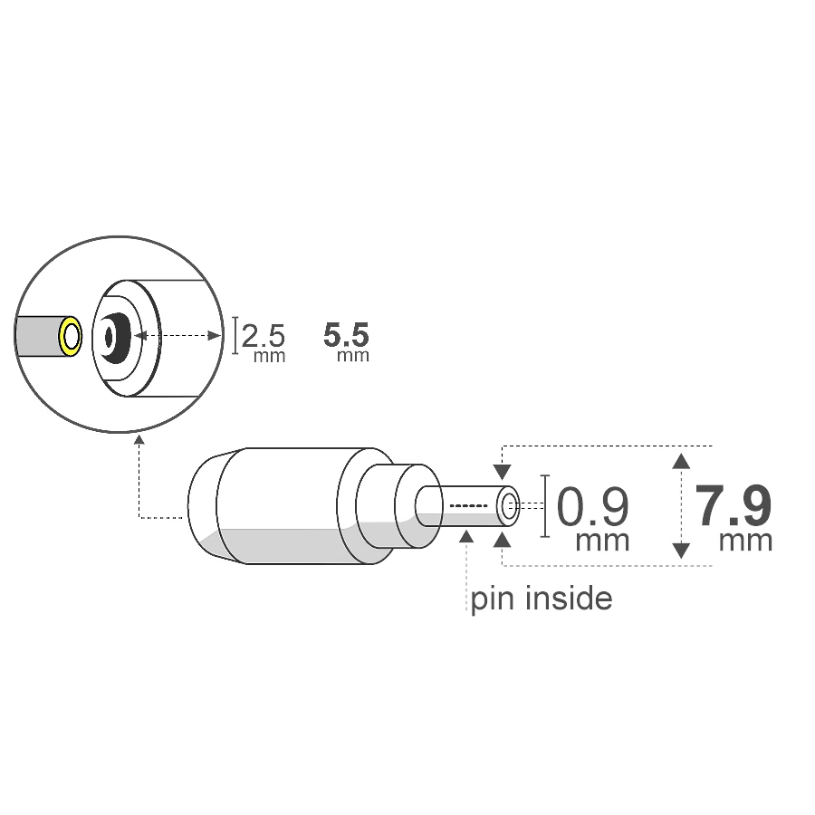 Miniatura 3 de DC hueco: Adaptadores 5,5x2,5 mm marca Belsic modelo 60670