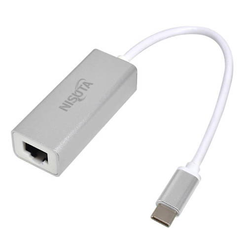 ADAPTADOR RED RJ45 USB-C GIGABIT Mbps NISUTA NSCOUSCRG ADAPTADOR RED RJ45 USB-C GIGABIT Mbps NISUTA NSCOUSCRG