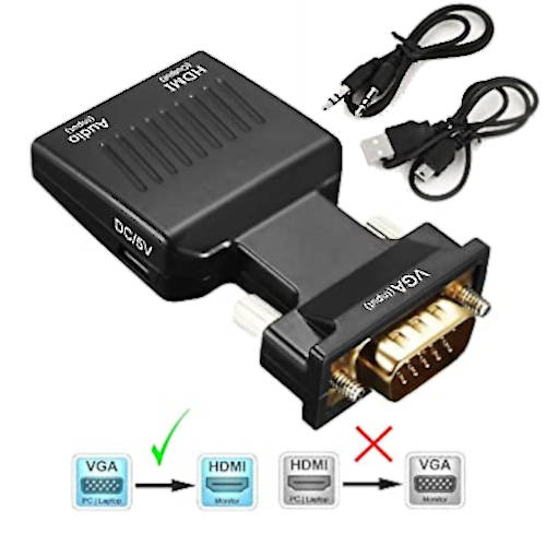 ADAPTADOR CONVERSOR VGA / HDMI FULL HD 1080P