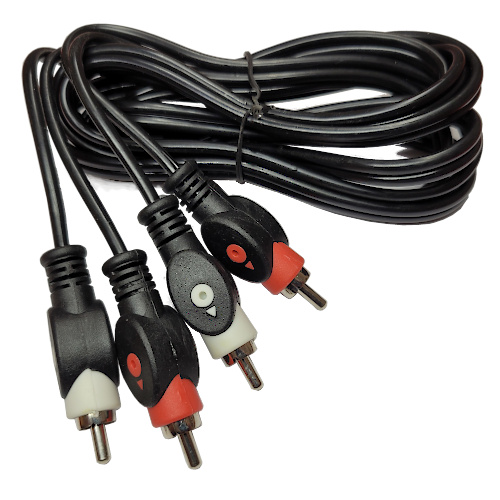 CABLE RCA DOBLE MACHO-MACHO 1,8 MTS HQ NEGRO