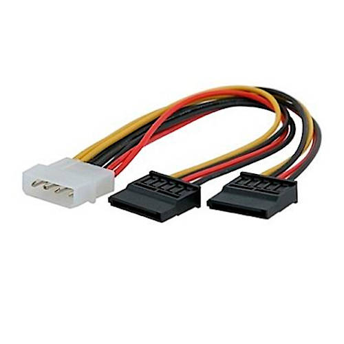 CABLE SATA POWER (MOLEX MACHO A 2 SATA HEMBRA) BKT