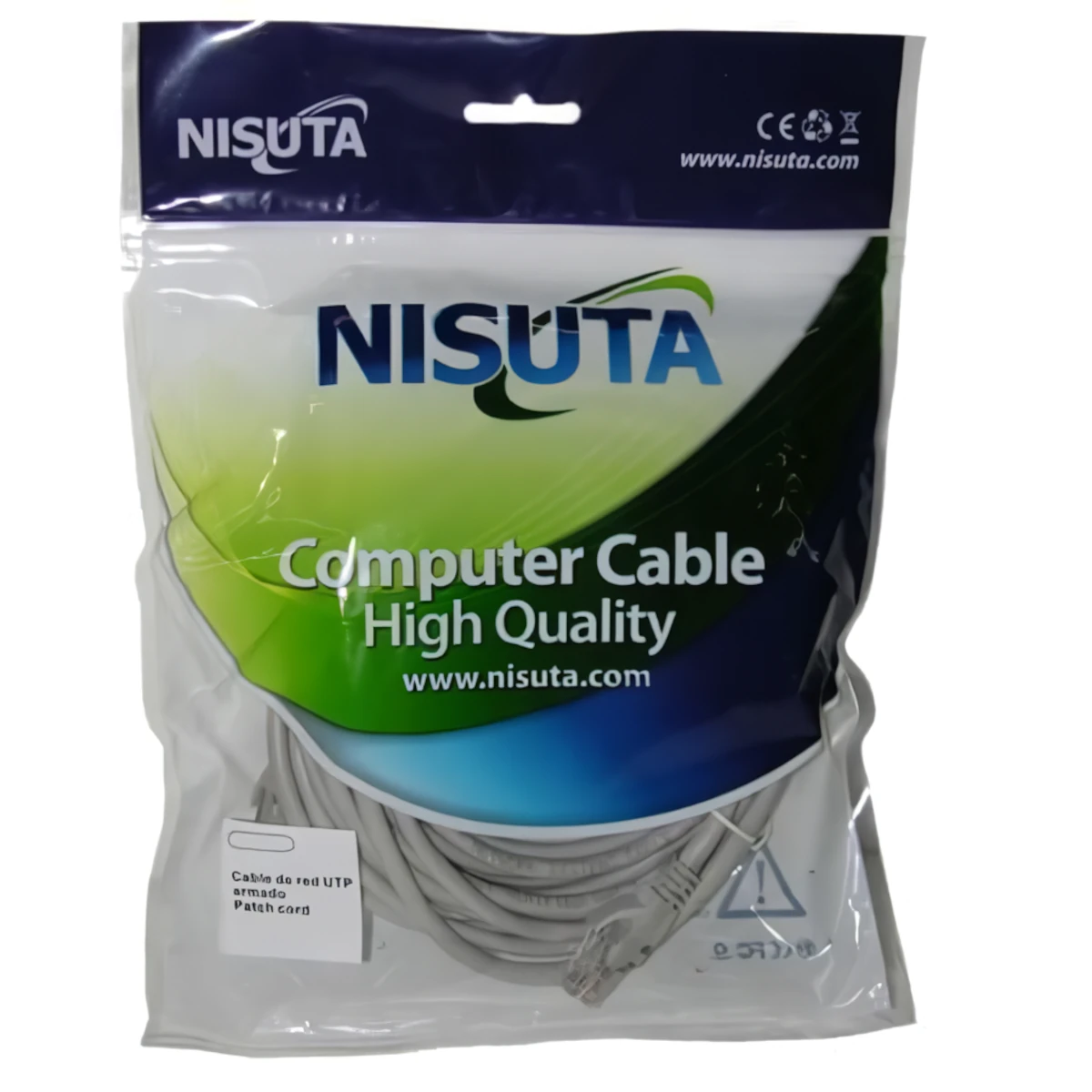 Vista lateral de Cable De Red Patchcord Rj45 25 Mts Cat 6 Nisuta
