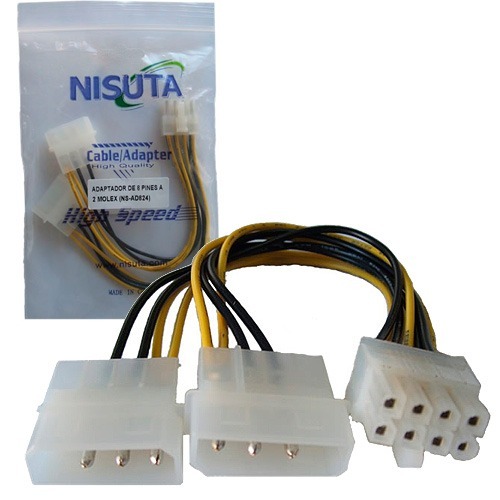 CABLE POWER MOLEX MACHx2 A 8 PIN MOTHERBOARD NISUTA CABLE POWER MOLEX MACHx2 A 8 PIN MOTHERBOARD NISUTA