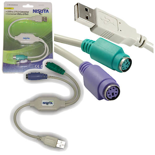 CABLE USB A 2.0 MACHO / PS2 ADAPTADOR PARA MOUSE y TECLADO