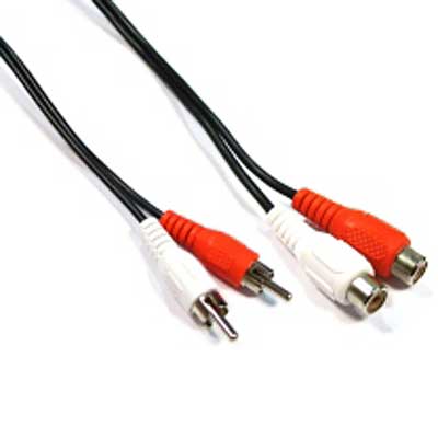 CABLE RCA DOBLE MACHO-HEMBRA EXTENSION 1,8 MTS ESTANDAR
