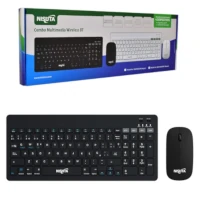 Kit Teclado Nisuta Inalambrico + Bluetooth Compacto Espanol Negro Recargable Kit Teclado Nisuta Inalambrico + Bluetooth Compacto Espanol Negro Recargable