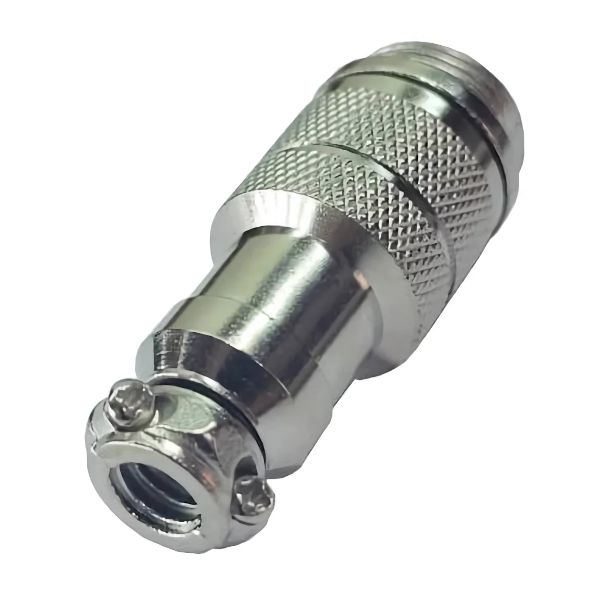 Vista lateral de Ficha Conector Gx16 8 Pines Macho Aviacion A Cable