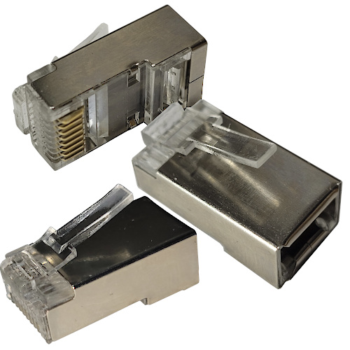 FICHA RJ45 PLUG 8 CONTACTOS CAT 6 SISTEMA RAPIDFIT BLINDADO