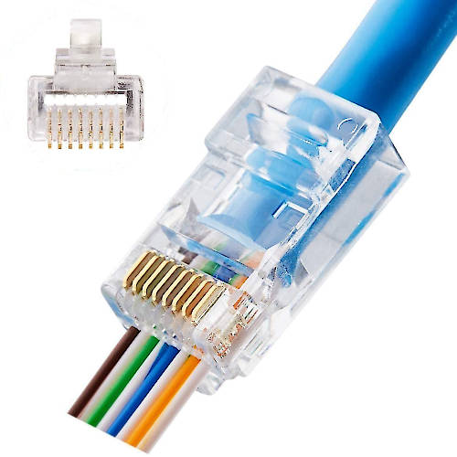 FICHA RJ45 PLUG 8 CONTACTOS CAT 5e SISTEMA RAPIDFIT