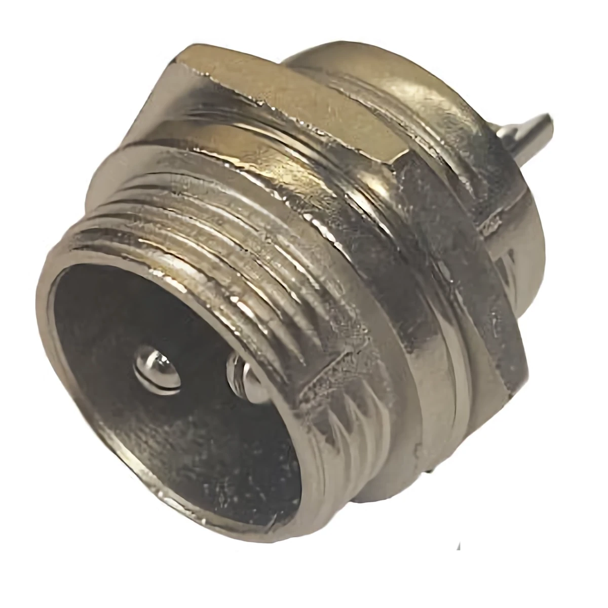 Vista lateral de Ficha Conector Gx16 2 Pines Macho Aviacion A Chasis