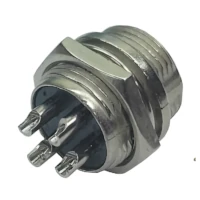 Ficha Conector Gx16 4 Pines Macho Aviacion A Chasis Ficha Conector Gx16 4 Pines Macho Aviacion A Chasis