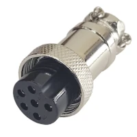 Ficha Conector Gx16 6 Pines Hembra Aviacion A Cable Ficha Conector Gx16 6 Pines Hembra Aviacion A Cable