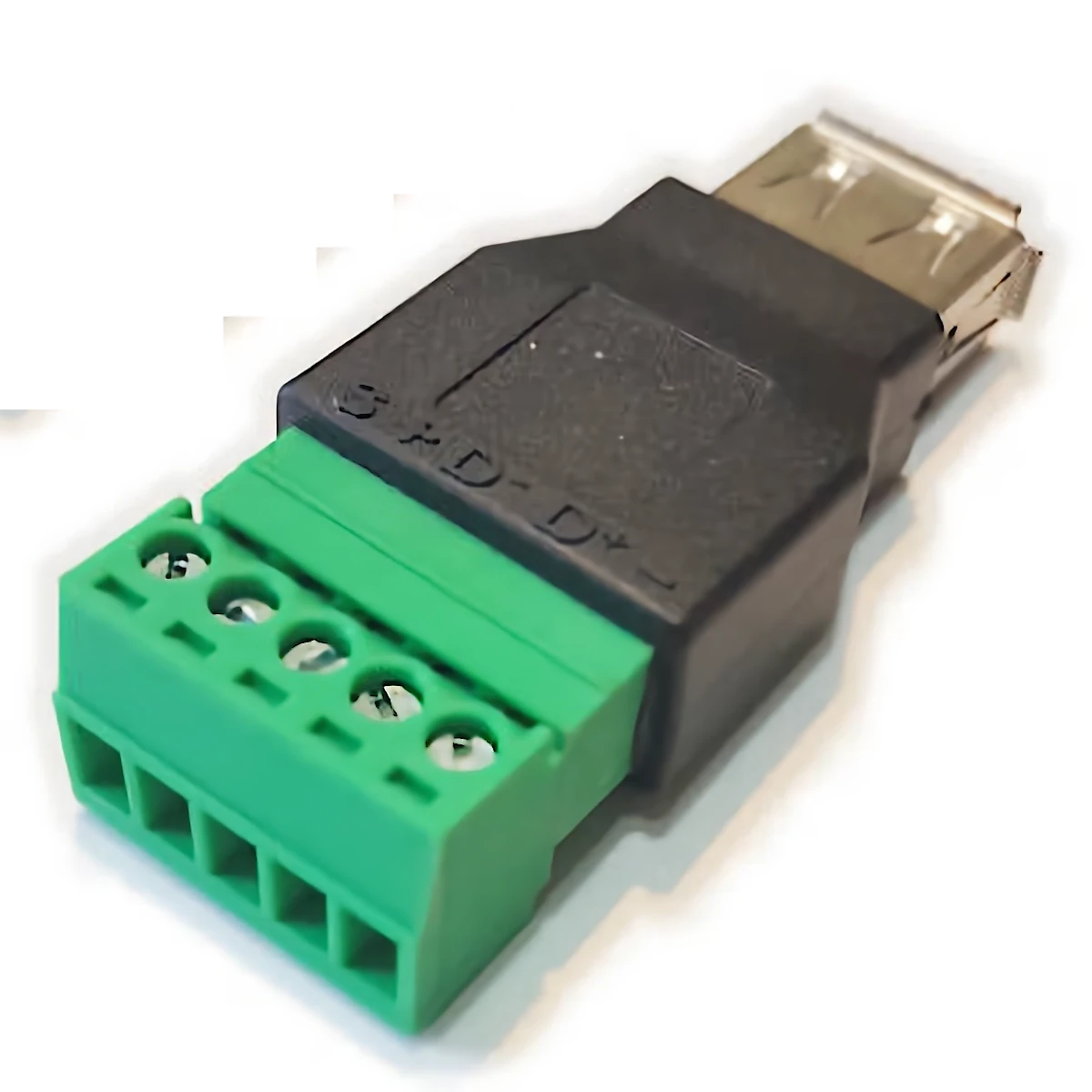 Vista lateral de Conector Ficha Usb 2.0 A Hembra A Bornera