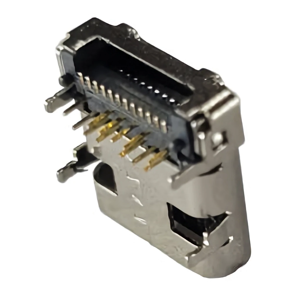 Detalles accesorios de Conector Ficha Usb C Hembra 24 Pines Usb-C-Ch24 (12 Pines 90 Grados + 12 Pines Rectos)