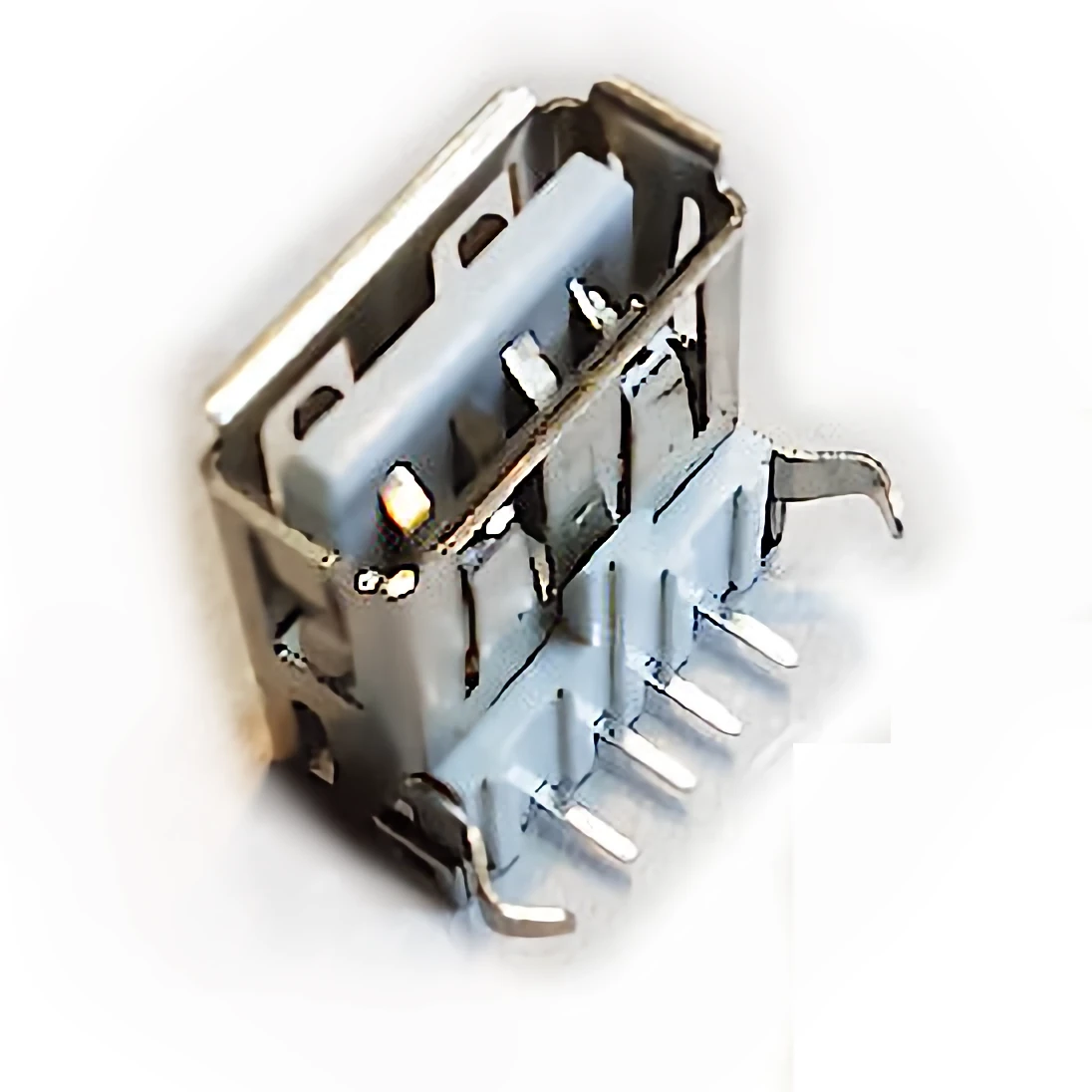 Detalles accesorios de Conector Ficha Usb 2.0 A Hembra A Chasis 90 Grados