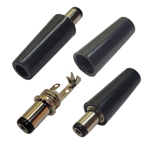 FICHA DC HUECO 5,5 x 2,1 x 9,5 mm PLUG MACHO BAKELITA