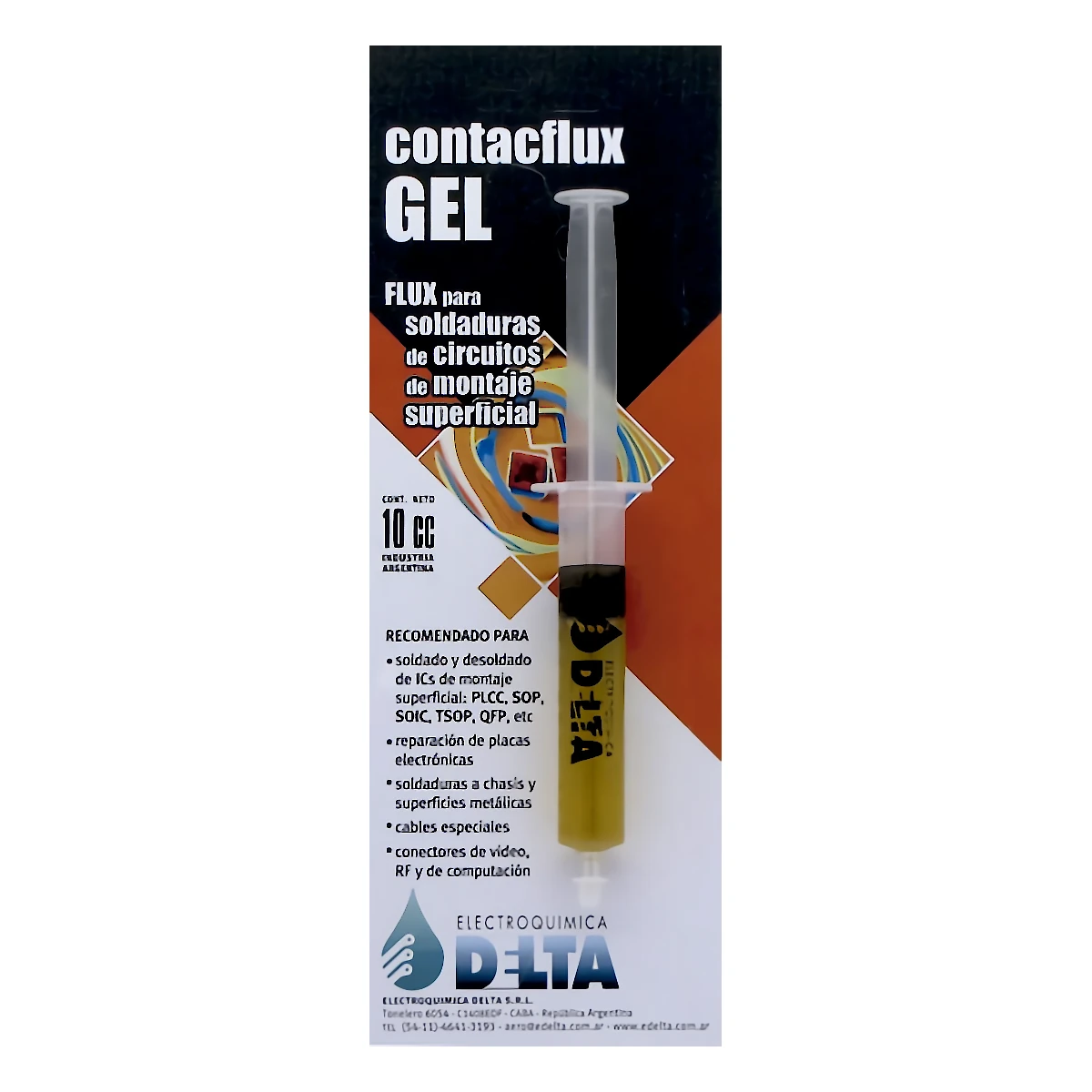 Flux Para Soldadura Delta Contactflux Gel Jeringa X 10Cc Flux Para Soldadura Delta Contactflux Gel Jeringa X 10Cc
