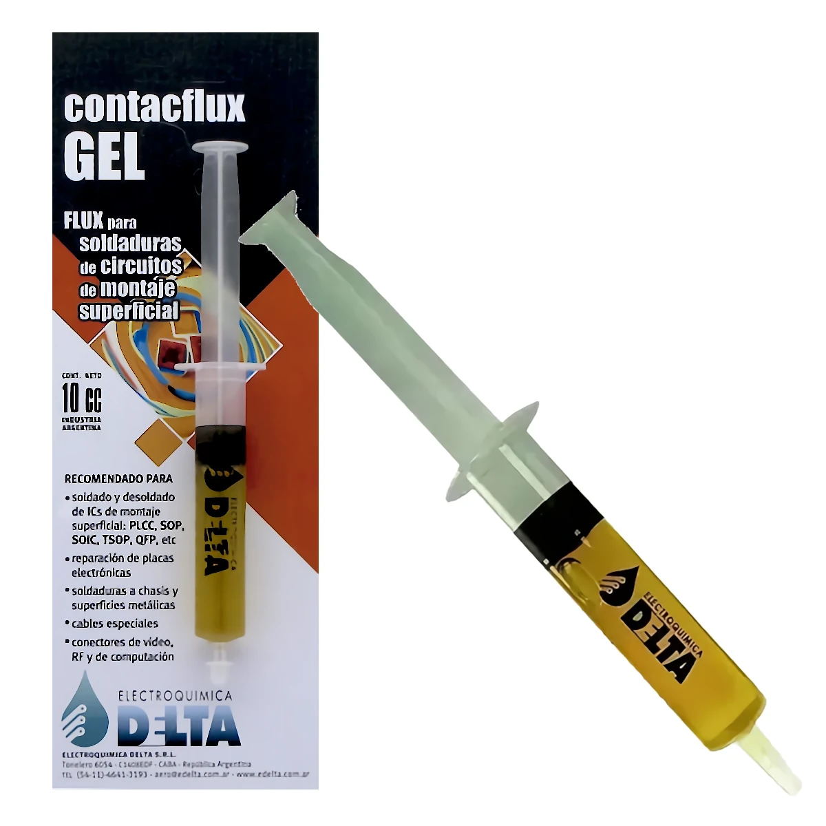 Detalles accesorios de Flux Para Soldadura Delta Contactflux Gel Jeringa X 10Cc