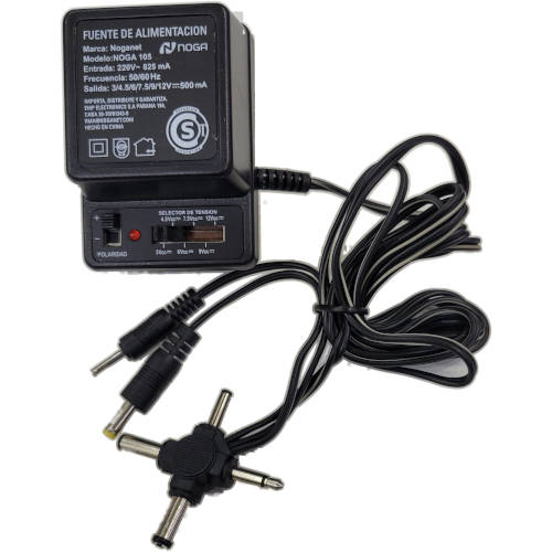 FUENTE MULTIPLE UNIVERSAL MULTIVOLTAJE 500MA NOGA 105 CON FICHA MULTIPLES FUENTE MULTIPLE UNIVERSAL MULTIVOLTAJE 500MA NOGA 105 CON FICHA MULTIPLES
