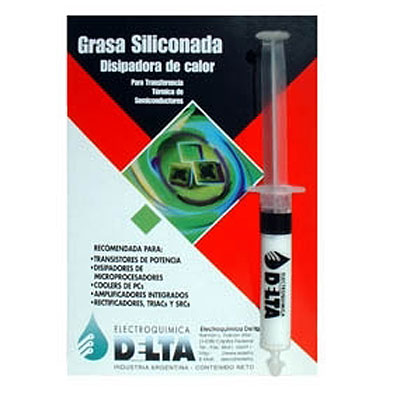 GRASA DISIPADORA TERMICA SILICONADA BLANCA JERINGA 10CC DELTA