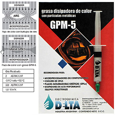 Grasa Disipadora Termica Jeringa 5G Metal Delta Gpm5 Grasa Disipadora Termica Jeringa 5G Metal Delta Gpm5