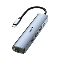Hub Usb C 3.0 5 Puertos 1Xrj45 / 3Xusb-A / 1Xusb-C (Entrada Poder Auxiliar) Genius Uh-545 Hub Usb C 3.0 5 Puertos 1Xrj45 / 3Xusb-A / 1Xusb-C (Entrada Poder Auxiliar) Genius Uh-545