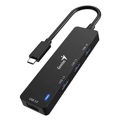 Hub Usb C 3.0 4 Puertos Usb A 3.0 Negro Cable 15Cm Plastico