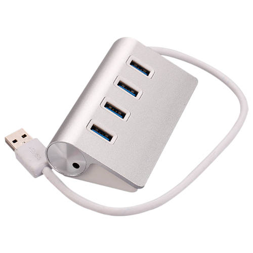 HUB USB A 3.0 4 PUERTOS PLATA CABLE 25CM