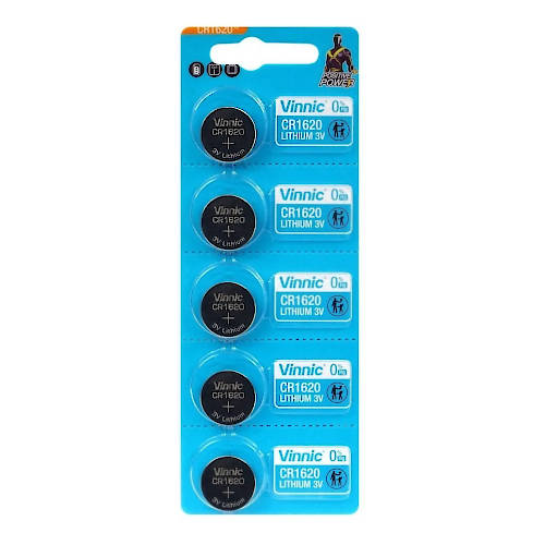 PILA CR1620 VINNIC LITIO 3V BLISTER x5 VENCIMIENTO 04/2026