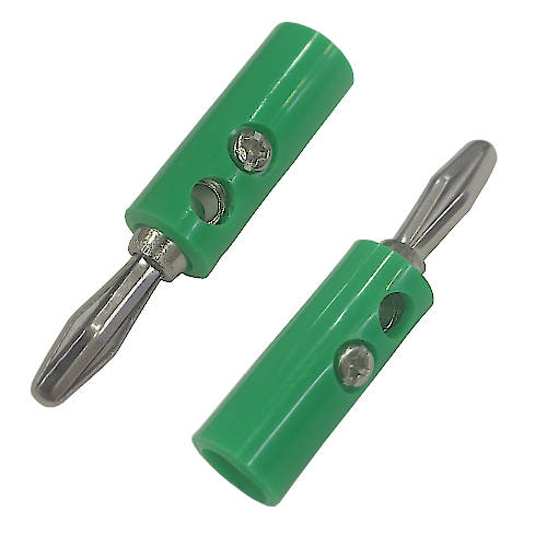 FICHA BANANA PLUG MACHO CON TORNILLO VERDE