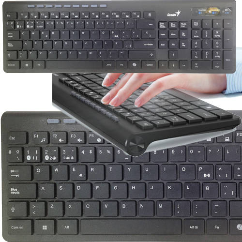 KIT TECLADO Y MOUSE GENIUS INALAMBRICO + BLUETOOTH SLIMSTAR 8230 ESPANOL
