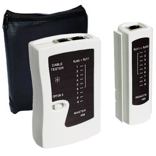 TESTER DE RED PARA RJ45 Y RJ11 DIGITAL ARWEN CON FUNDA